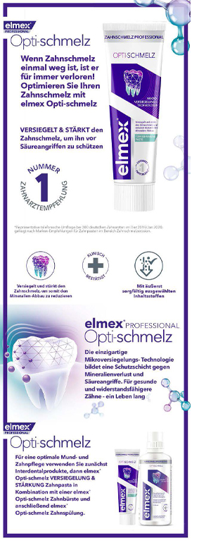 ELMEX Opti-schmelz Pasta dentífrica profesional, 75 ml