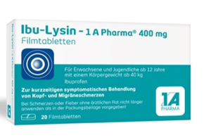 IBU-LYSIN 1A Pharma 400 mg Comprimidos recubiertos con película, 20 cápsulas