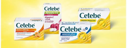 CETEBE Cápsulas de liberación lenta de vitamina C 500 mg, 30 uds