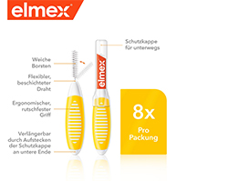 ELMEX Cepillos interdentales ISO tamaño 4 0,7 mm amarillo, 8 uds
