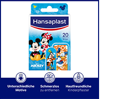 HANSAPLAST Tiras de escayola para niños Mickey & Friends, 20 uds