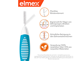 ELMEX Cepillos interdentales ISO tamaño 3 0,6 mm azul, 8 uds