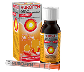 NUROFEN Zumo Junior Fiebre y Dolor Fresa 40 mg/ml, 100 ml