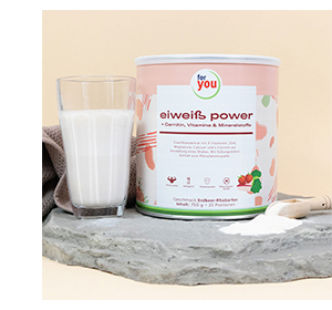 FOR YOU polvo de fresa protein power, 750 g