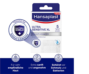 HANSAPLAST Apósito Ultra Sensible 5x7,2 cm XL, 5 uds