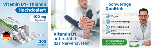GLYCOWOHL Vitamina B1 Tiamina 400 mg cápsulas de alta dosis, 200 uds