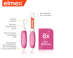 ELMEX Cepillos interdentales ISO tamaño 0 0,4 mm rosa, 8 uds