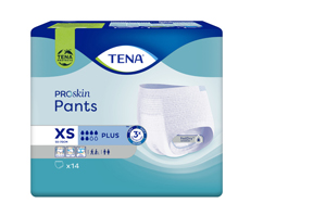 TENA PANTS más XS pantalones desechables ConfioFit de 50-70 cm, 14 unidades