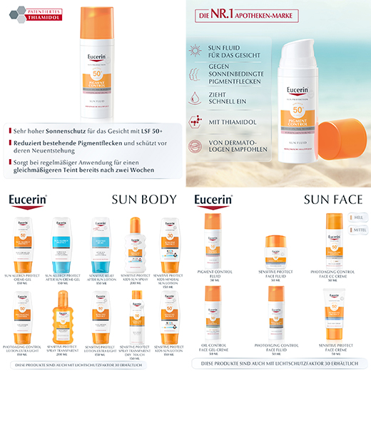 EUCERIN Fluido Solar Control de Pigmentación LSF 50+, 50 ml