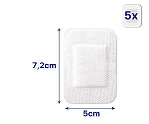 HANSAPLAST Apósito Ultra Sensible 5x7,2 cm XL, 5 uds