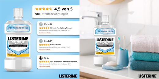 LISTERINE Mundspülung blanco avanzado, 600 ml