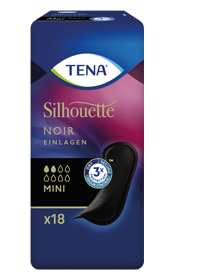 TENA SILHOUETTE Insertos mini noir, 18 piezas