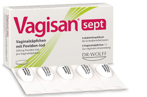 VAGISAN sept supositorios vaginales con povidona yodada, 5 uds