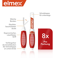 ELMEX Cepillos interdentales ISO tamaño 2 0,5 mm rojo, 8 uds