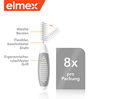 ELMEX Cepillos interdentales ISO tamaño 7 1,3 mm gris, 8 uds