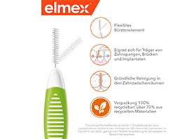ELMEX Cepillos interdentales ISO tamaño 5 0,8 mm verde, 8 uds
