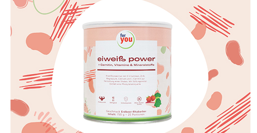 FOR YOU polvo de fresa protein power, 750 g