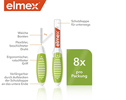 ELMEX Cepillos interdentales ISO tamaño 5 0,8 mm verde, 8 uds