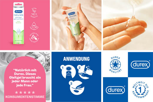 DUREX gel lubricante naturals extra sensible, 100 ml