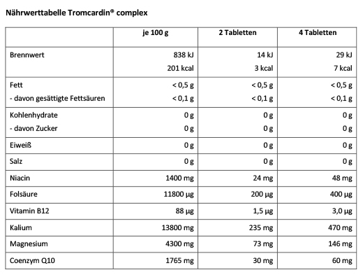 TROMCARDIN comprimidos complejos, 180 unidades