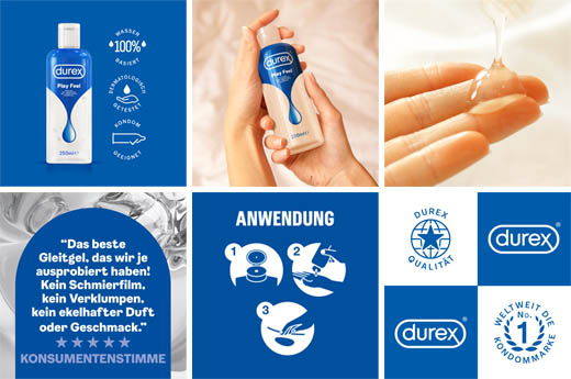 DUREX lubricante play Feel a base de agua, 250 ml