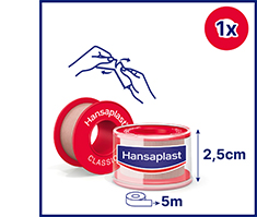 HANSAPLAST Esparadrapo de fijación clásico 2,5 cm x 5 m, 1 ud