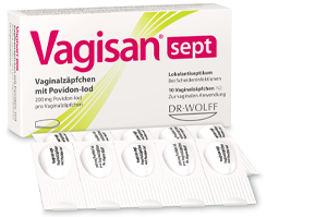 VAGISAN sept supositorios vaginales con povidona yodada, 10 uds