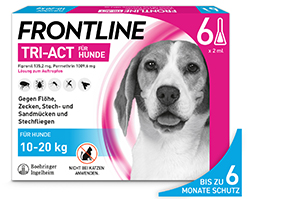 FRONTLINE Tri-Act solución en gotas para perros de 10 a 20 kg, 6 uds