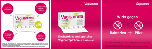 VAGISAN sept supositorios vaginales con povidona yodada, 5 uds
