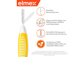 ELMEX Cepillos interdentales ISO tamaño 4 0,7 mm amarillo, 8 uds