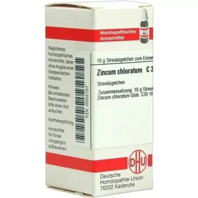 ZINCUM CHLORATUM C 30 glóbulos, 10 g