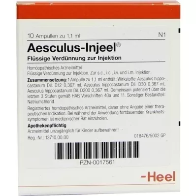 AESCULUS INJEEL Ampollas, 10 piezas