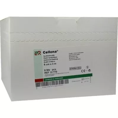 CELLONA Algodón sintético estéril 6 cmx3 m, 8 piezas