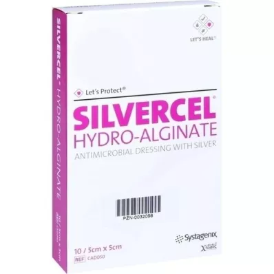 SILVERCEL Vendaje de hidroalginato 5x5 cm, 10 piezas SILVERCEL Vendaje de hidroalginato 5x5 cm, 10 piezas