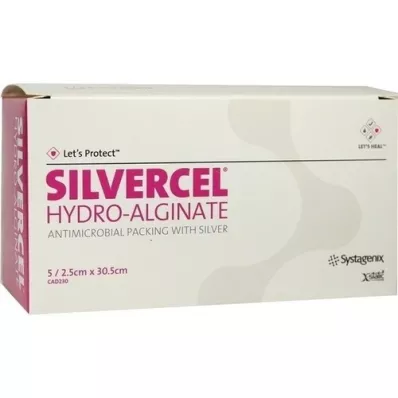 SILVERCEL Taponamiento de hidroalginato 2,5x30,5 cm, 5 piezas