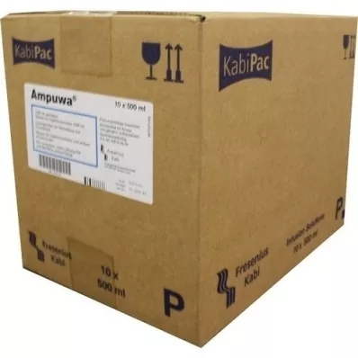 AMPUWA Frasco de plástico para solución inyectable/para perfusión, 10X500 ml