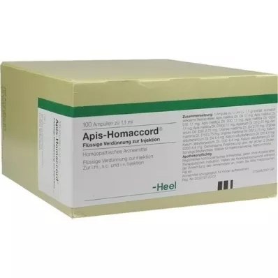APIS HOMACCORD Ampollas, 100 piezas