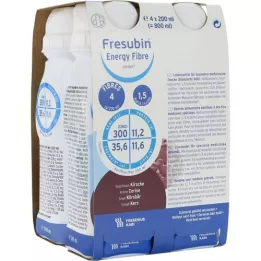 FRESUBIN ENERGY Fibra DRINK Botella de cereza, 4X200 ml