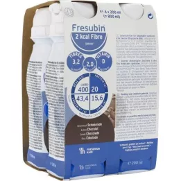 FRESUBIN Fibra 2 kcal DRINK Botella de chocolate, 4X200 ml