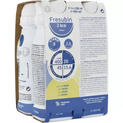 FRESUBIN 2 kcal DRINK Botella de vainilla, 4X200 ml