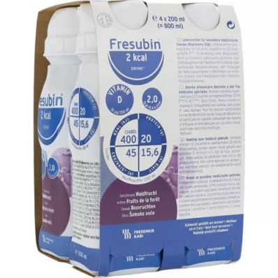 FRESUBIN 2 kcal DRINK Bebedero de frutos del bosque, 4X200 ml
