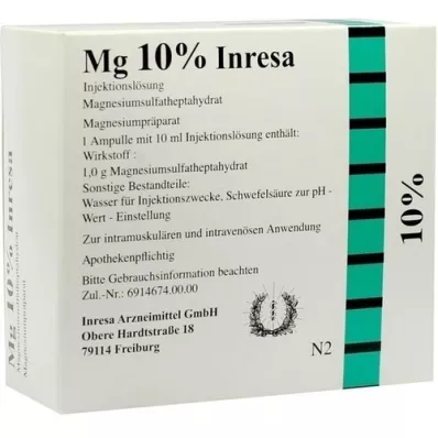 MG Solución inyectable de Inresa al 10%, 10X10 ml
