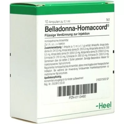 BELLADONNA HOMACCORD Ampollas, 10 piezas