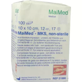 SCHLITZKOMPRESSEN 10x10 cm no estéril 12 veces, 100 unidades