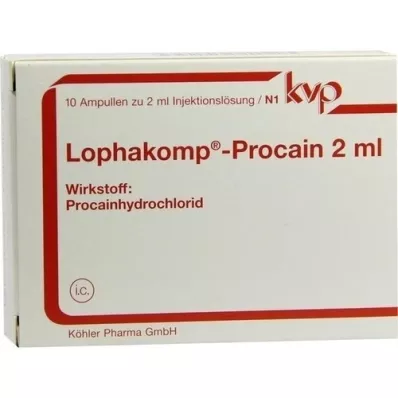 LOPHAKOMP Procaína 2 ml solución inyectable, 10X2 ml