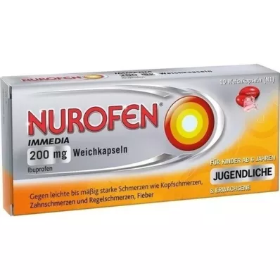 NUROFEN Cápsulas blandas inmediatas de 200 mg, 10 unidades