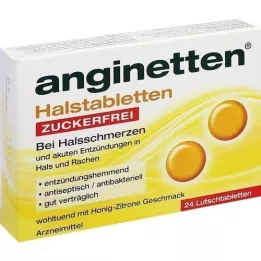 ANGINETTEN Pastillas para la garganta sin azúcar, 24 unidades