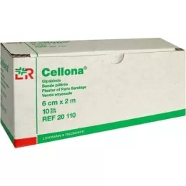 CELLONA Vendas de yeso 6 cm x 2 m, 10 piezas