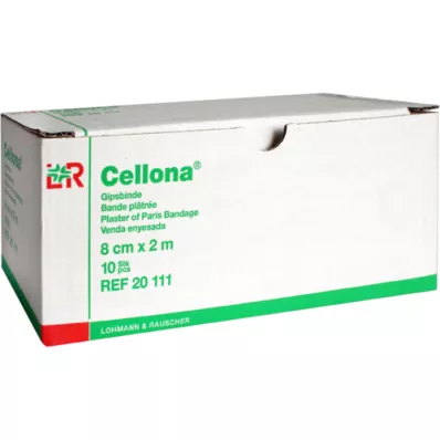 CELLONA Vendas de yeso 8 cm x 2 m, 10 piezas