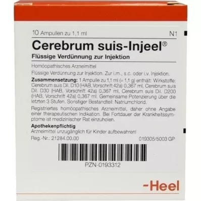 CEREBRUM SUIS Ampollas Injeel, 10 piezas